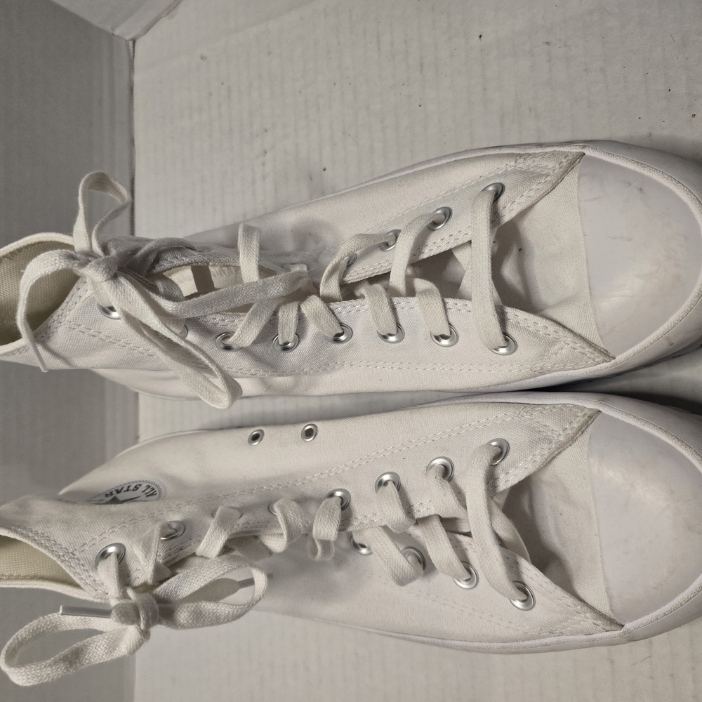 Converse White Athletic Shoes with Canvas Material and Low-Top Design